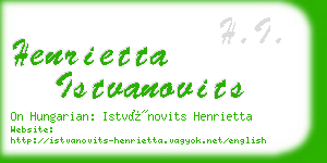 henrietta istvanovits business card